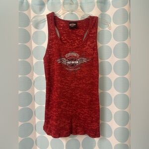 Uke’s Harley Davidson Kenosha, WI Tank Top, Red, Size Small